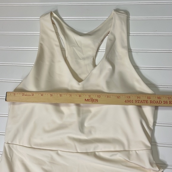 Fabletics On-The-Go Built-In Bra Dress vneck Women’s Large ivory pullover - Picture 5 of 10